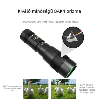 10-30×40 monocularos távcső, kompakt, HD zoom kültéri megfigyelésekhez