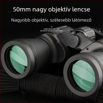 10x50 binokulár HD optikával és éjjellátással, nagyítás