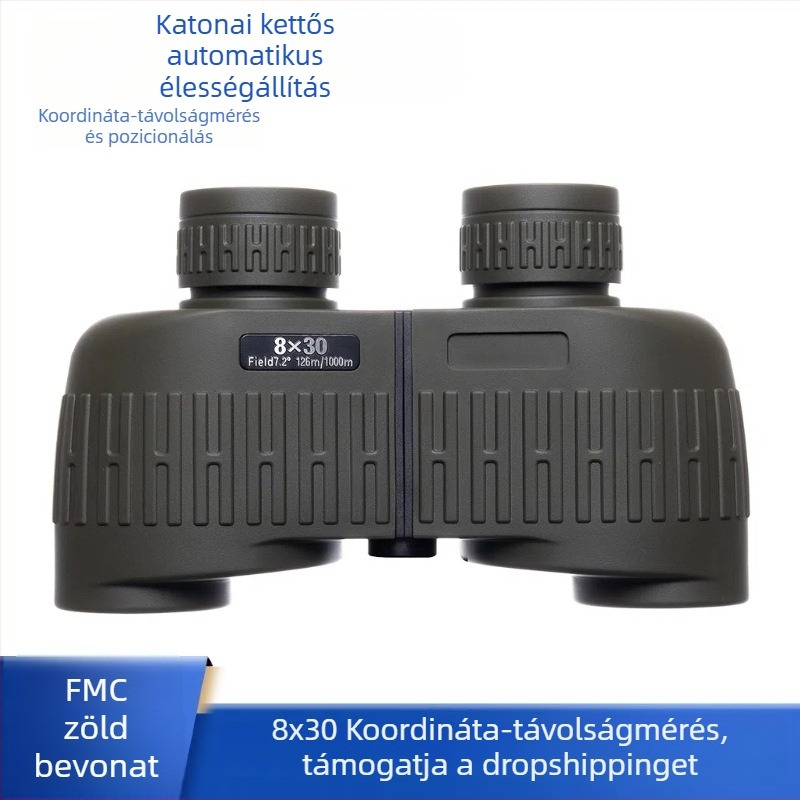 8x30 koordináta-távolságmérő kültéri nitrogénnel töltött vízálló teleszkóp, HD, 10 000 m hatótávolsággal