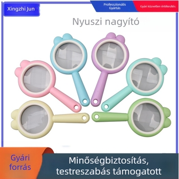 60 mm-es gyerekeknek készült kézi nagyító, műanyag, hordozható megfigyelő eszköz tudományos kísérletekhez és rajzfilmfigurás játék