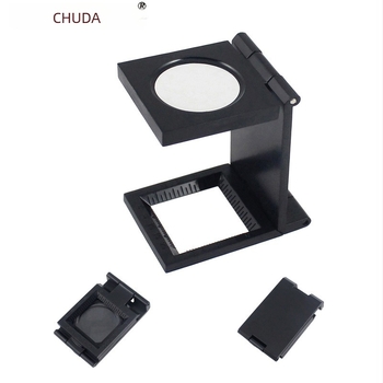 Chuda 10x nagyító varrás és szövetvizsgálathoz, 22 mm átmérőjű lencse, műanyag/akril, modell 14111