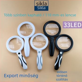 Új 8011-33L kézi nagyító, 33 LED körfényes világítással, USB töltőkábel, érintéses kapcsoló, három fényerő-szint