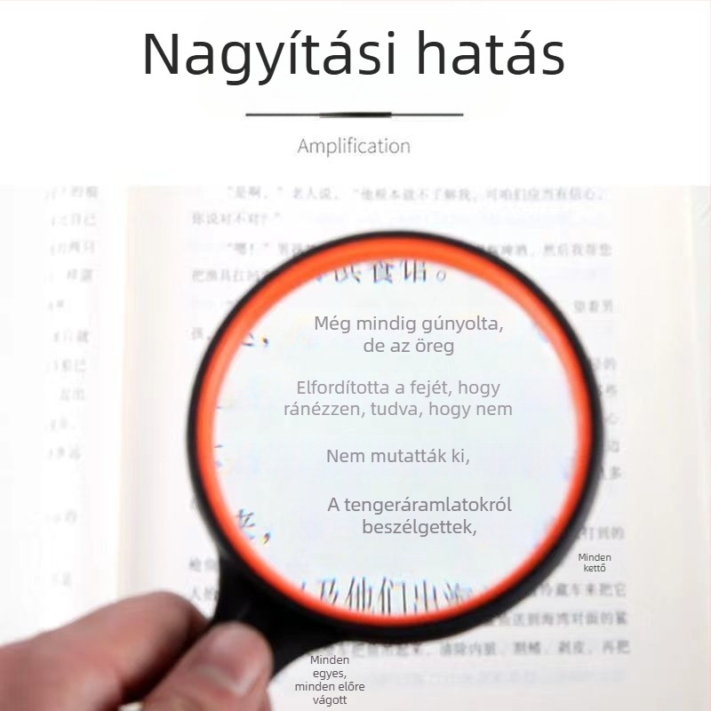 Kézi, extránagy professzionális nagyító, kiváló optikával könyvek és újságok olvasásához
