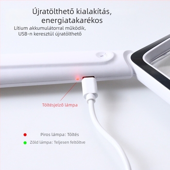 XT-1311 Hordozható, téglalap alakú nagyító 20 LED-es, USB-töltésű, idős olvasáshoz