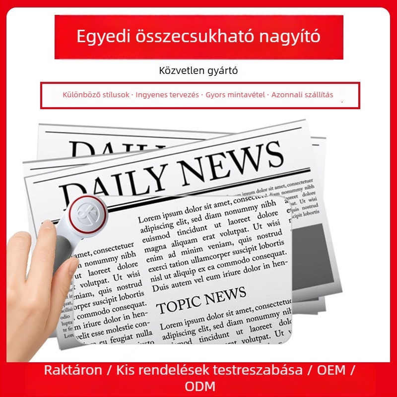 Kézi nagyító Fresnel lencsével, nagyítás olvasáshoz, gyerekeknek, diákoknak és időseknek