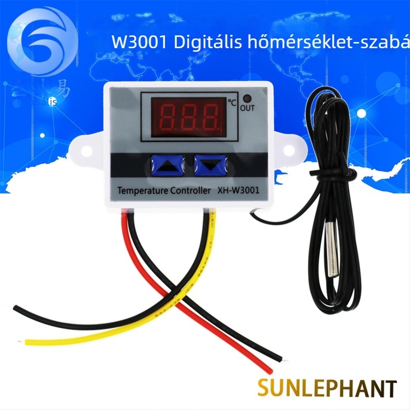 XH-W3001 digitális termosztát, mikroprocesszoros hőmérséklet-vezérlő, hőmérsékletkapcsoló
