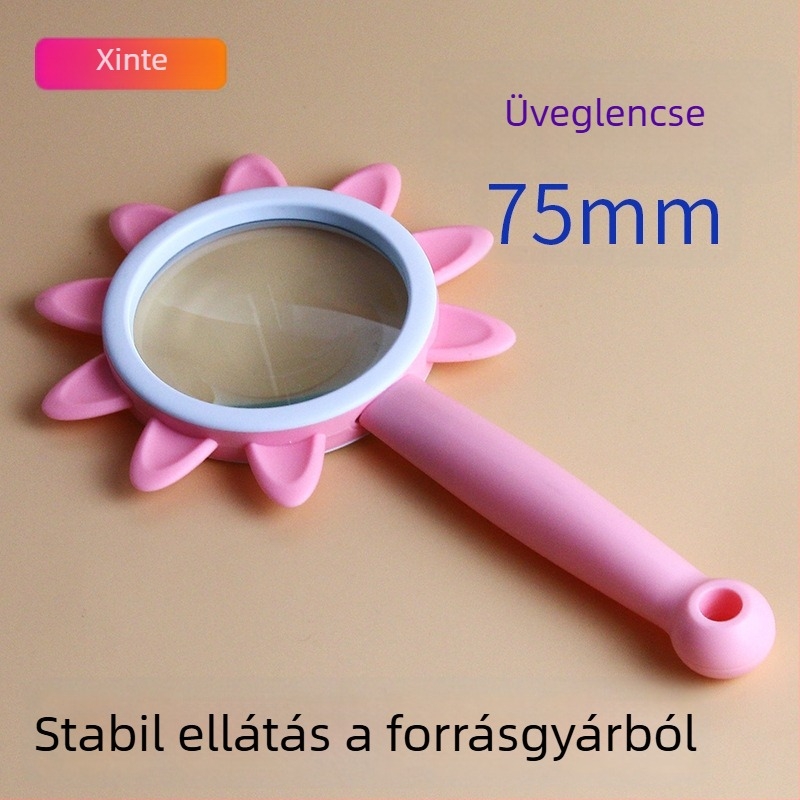 5x napraforgó alakú kézi nagyító, óvodai tudományos kísérletekhez, ütésálló játék gyerekeknek