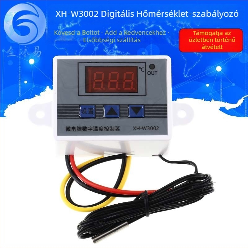 XH-W3002 Digitális termosztát hőmérséklet-kijelzővel