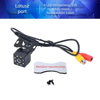 HD CCD hátsó kamera autókhoz, széles látószög, univerzális 4/5 lyukú rögzítés, autós DVR nagy kijelzővel