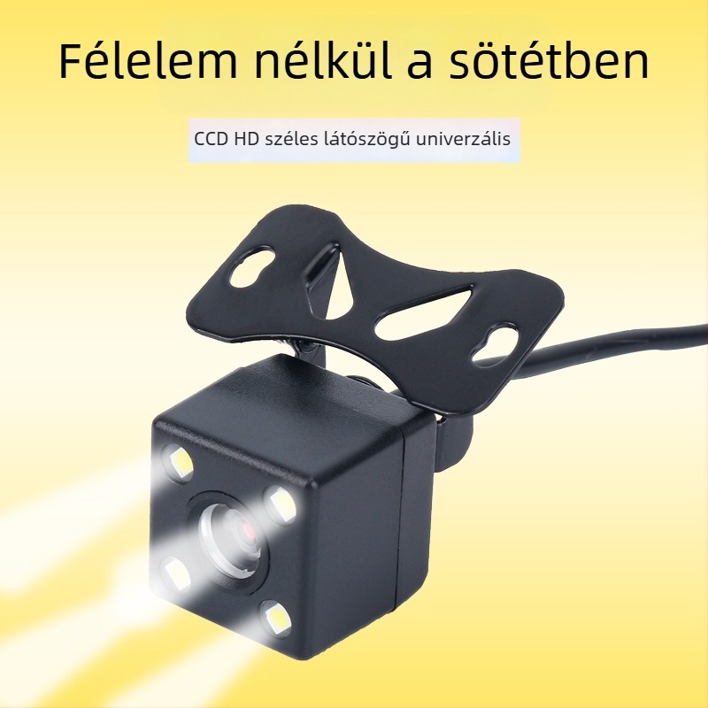 HD CCD hátsó kamera autókhoz, széles látószög, univerzális 4/5 lyukú rögzítés, autós DVR nagy kijelzővel