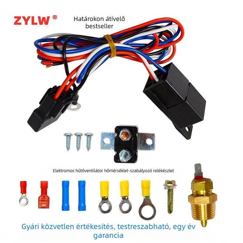 ZYLW 175–185° Elektromos hűtőventilátor termosztát Hőmérséklet-érzékelő kapcsoló 40A relé készlet