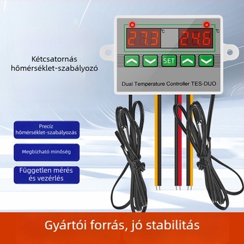 ST3012 Intelligens két kijelzős hőmérséklet-szabályozó kettős érzékelőkkel hűtésre és fűtésre