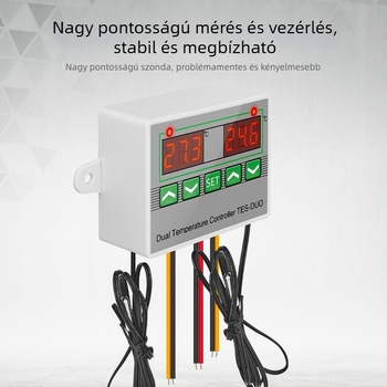 ST3012 Intelligens két kijelzős hőmérséklet-szabályozó kettős érzékelőkkel hűtésre és fűtésre