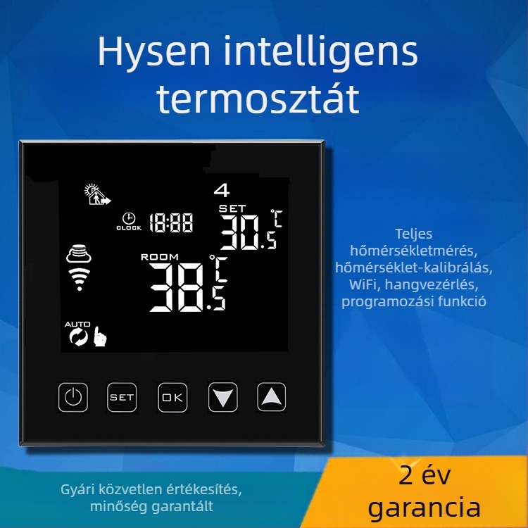 Okos padlófűtés termosztát Wi-Fi hangvezérléssel, állítható hőmérséklet