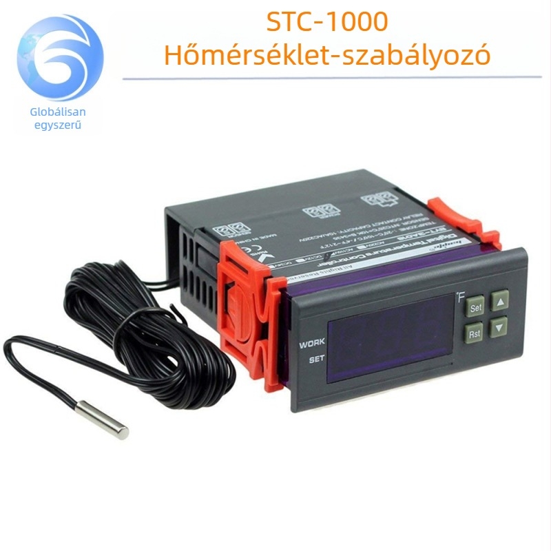 STC-1000 hőmérséklet-szabályozó akváriumhoz és tengeri élelmiszerek inkubátorához, digitális kijelző és mikroprocesszoros vezérlés
