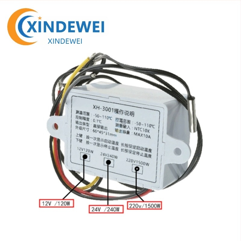 XH-W3001 mikroszámítógépes digitális hőmérséklet-szabályozó, intelligens elektronikus termosztát, digitális kijelzővel