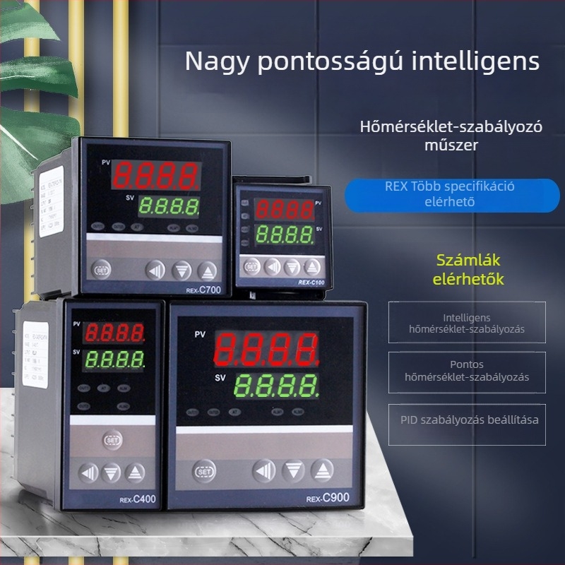 REX-C100-C400-C700-C900 digitális hőmérséklet-szabályozó kijelzővel és automatikus működéssel