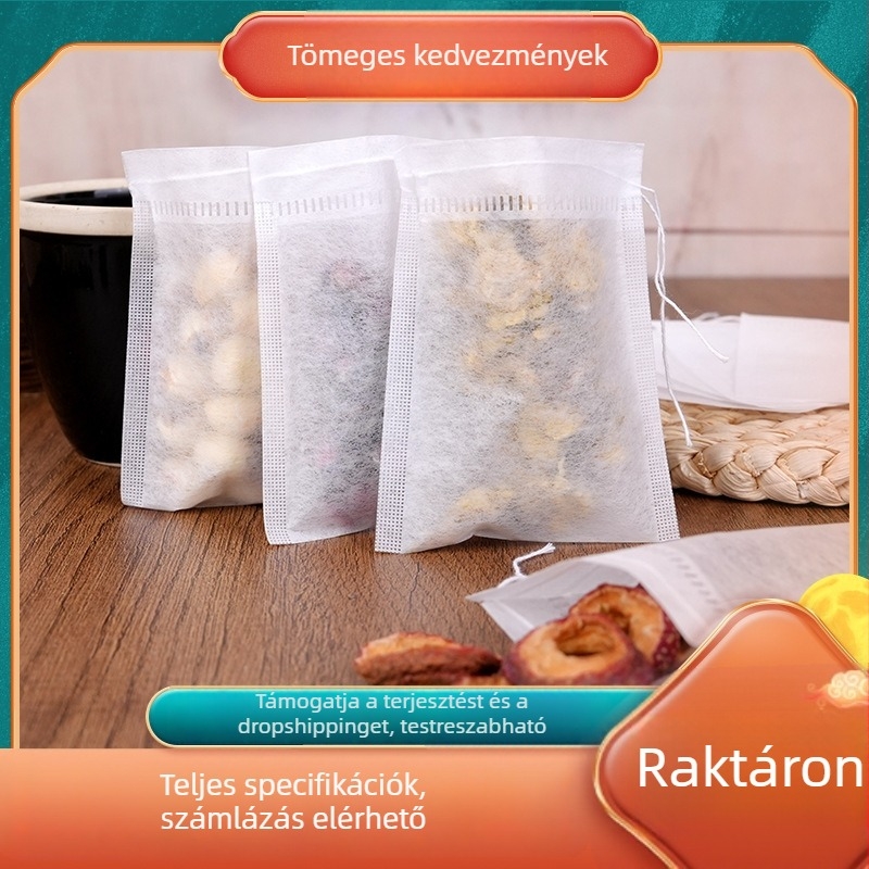 Egyszer használatos teafilter zacskók kukoricaszálból, tealevelekhez és kínai gyógynövények üledékének szűrésére