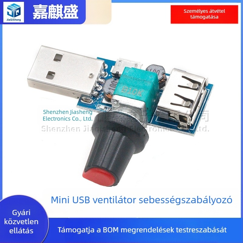 JQS USB ventilátor sebesség- és légáramlás-szabályozó, halk, többfokozatú, kompakt iroda, kollégium és az ágy melletti asztal számára
