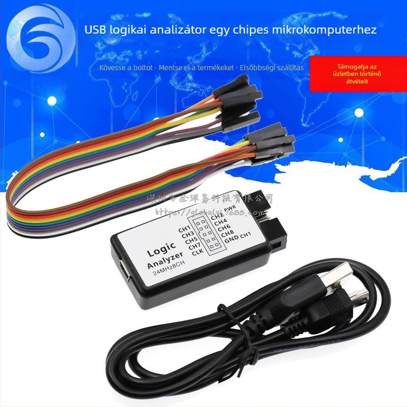 USB logikai analizátor ARM/FPGA mikrokontrollerhez, 24 MS/s, 8 csatorna