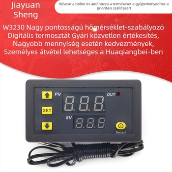 W3230 Magas pontosságú hőmérsékletszabályozó, digitális kijelzős termosztát modul, hőmérséklet-szabályozó kapcsoló, miniatűr hőmérséklet-szabályozó tábla
