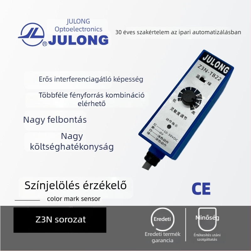 JULONG Z3N színkódos optikai szenzor – él- és vonalkövetés