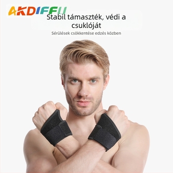Légáteresztő sportcsuklóvédő kompressziós rögzítéssel, védelem ficam ellen és inak támogatása, meleg