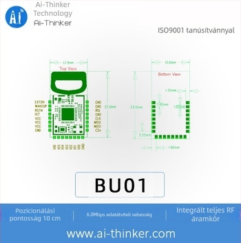UWB beltéri helymeghatározó modul + bázisállomás BU01, rövidtávú nagy pontosságú mérés