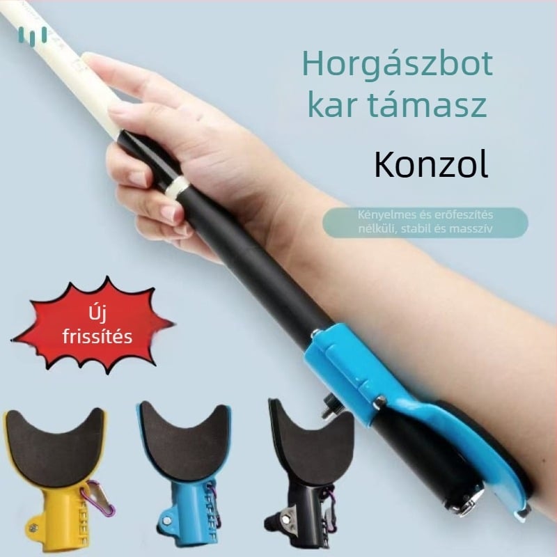 Horgászbot kar-támasz, energiatakarékos keret, bot-tartó, könyök-támasz, háló-tartó, kézben tartó bot, horgászfelszerelés