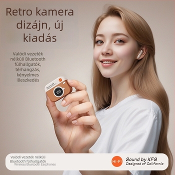 X73 True Wireless Bluetooth fülhallgató CCD retro kamera dizájnnal, in-ear stílusban, privát modell, univerzális kompatibilitás