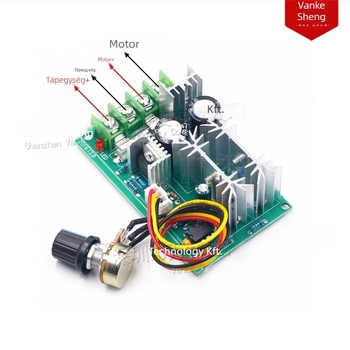 DC motor PWM sebességszabályzó, 12–48 V, 20 A, nagy teljesítményű meghajtó modul