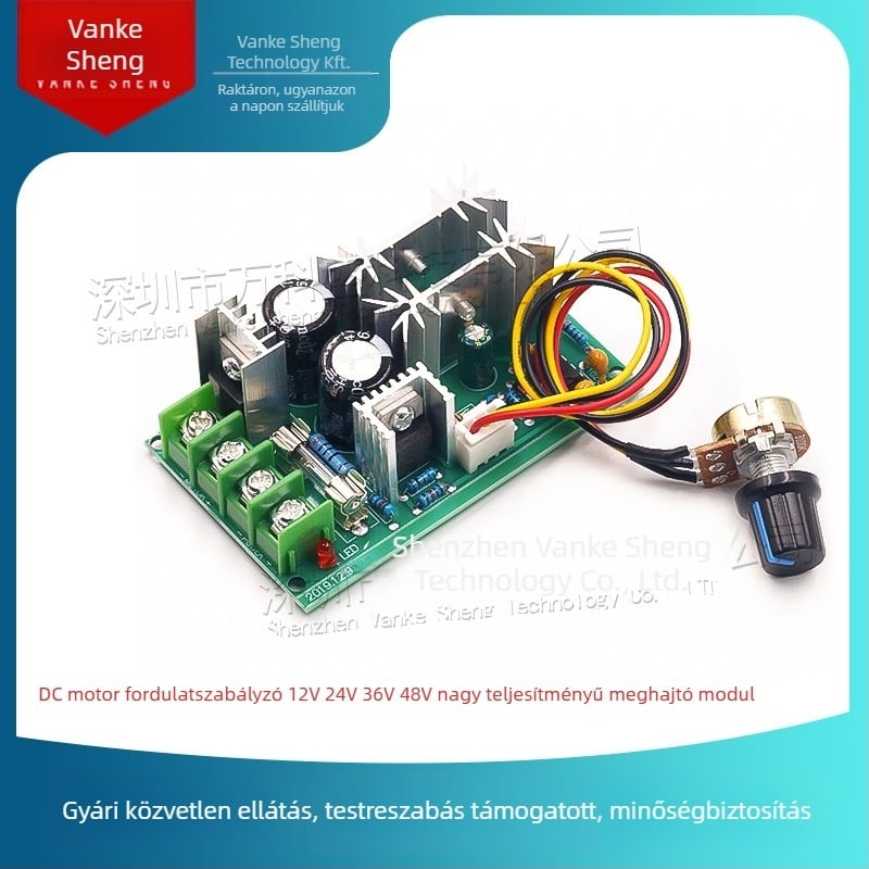 DC motor PWM sebességszabályzó, 12–48 V, 20 A, nagy teljesítményű meghajtó modul