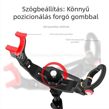 Turret-stílusú horgászbot tartó, összecsukható alumíniumötvözetből, többirányú forgással, tengeri és csónakos horgászathoz