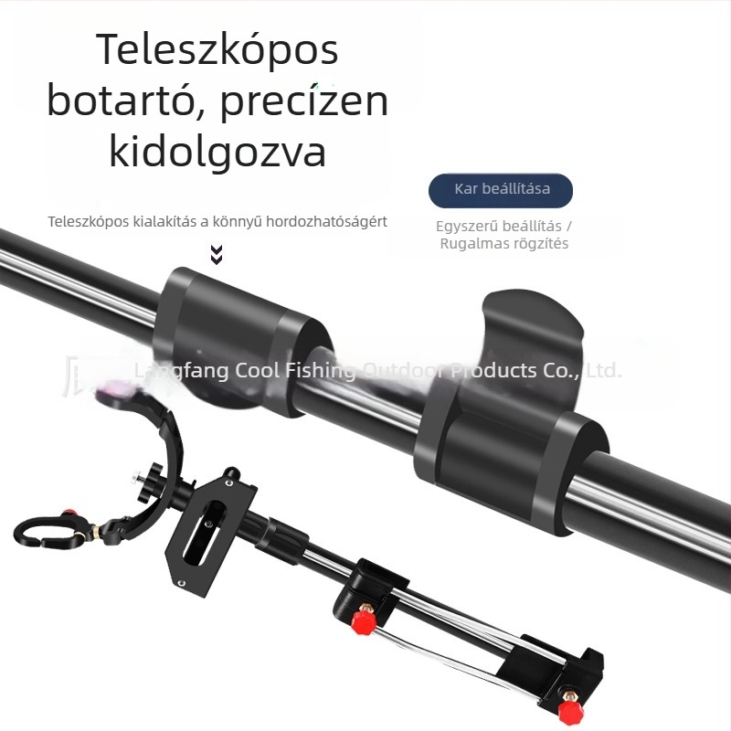Turret-stílusú horgászbot tartó, összecsukható alumíniumötvözetből, többirányú forgással, tengeri és csónakos horgászathoz