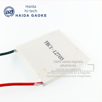 TEC1-12703 termoelektrikus hűtőlemez, 40×40 mm és 30×30 mm, alacsony energiafogyasztású hűtőelem borospince hőmérséklet-szabályozáshoz.