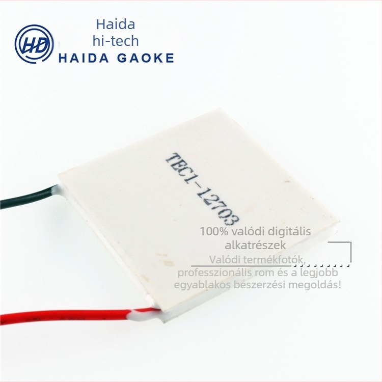 TEC1-12703 termoelektrikus hűtőlemez, 40×40 mm és 30×30 mm, alacsony energiafogyasztású hűtőelem borospince hőmérséklet-szabályozáshoz.