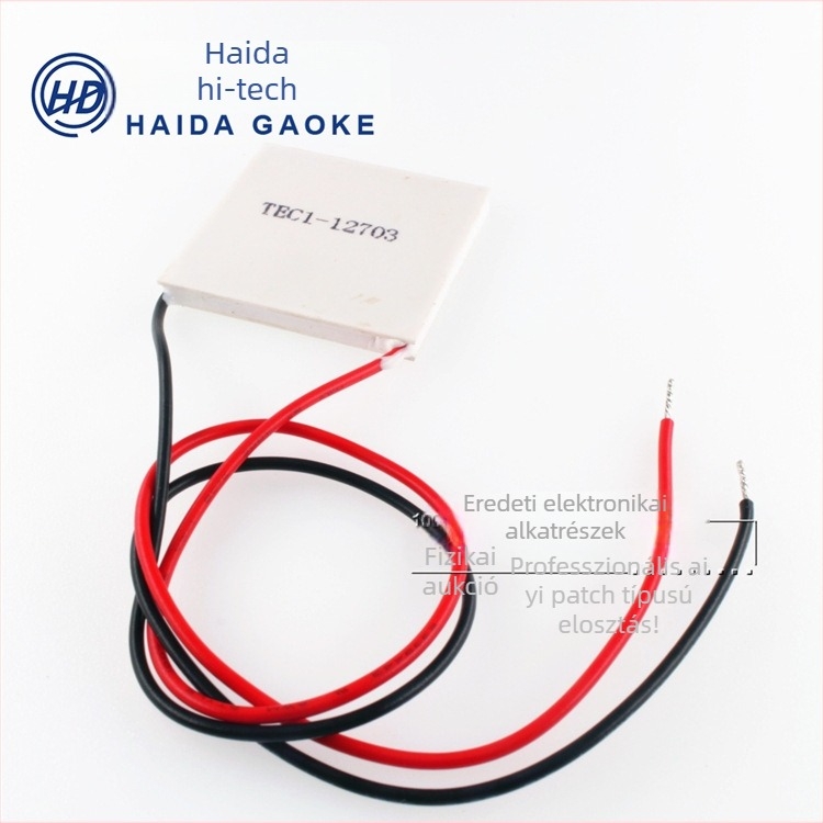 TEC1-12703 termoelektrikus hűtőlemez, 40×40 mm és 30×30 mm, alacsony energiafogyasztású hűtőelem borospince hőmérséklet-szabályozáshoz.