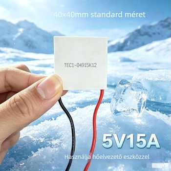 Ipari hűtőmodul TEC1-04915, szemivezető termoelektromos chip, 5V 15A, 40×40 mm, 44 W