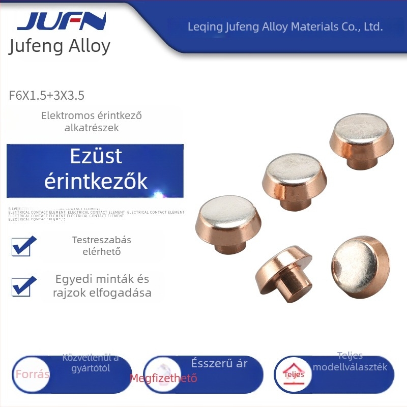 F6x1.5+3x3.5 ezüst érintkezők elektromos alkatrészekhez és termosztátokhoz
