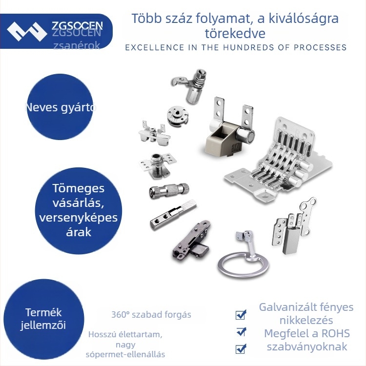 Demping csukló noteszgép- és tablet tokhoz; összecsukható, 360° forgás, önzáró érzet