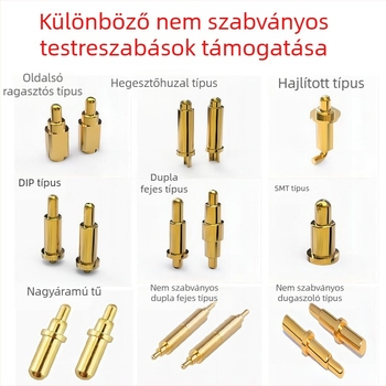 Pogopin rugós érintkezős vizsgáló tű, aranyozott réz érintkező, nem oxidálódó, nagy áramerősségű töltési teszthez