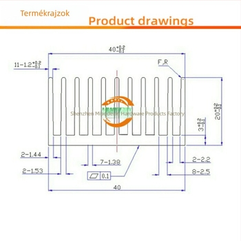 40x40x20 mm-es alumínium hűtő elektronikai chipekhez