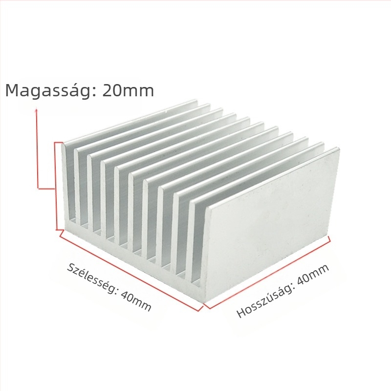 40x40x20 mm-es alumínium hűtő elektronikai chipekhez
