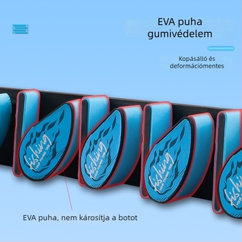 9 lyukú rugós, többfunkciós horgászbot-kiállító állvány, falra szerelhető, fúrás nélkül