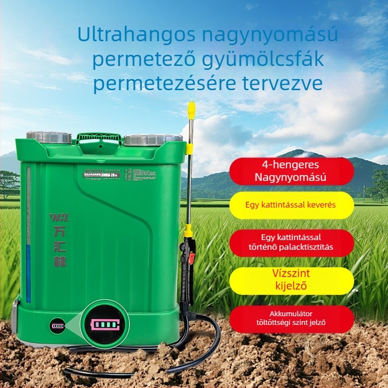 Automatikus elektromos permetező mezőgazdasági felhasználásra, erőteljes négyhengeres, nagy nyomású, multifunkcionális, új modell