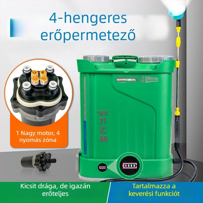 Automatikus elektromos permetező mezőgazdasági felhasználásra, erőteljes négyhengeres, nagy nyomású, multifunkcionális, új modell