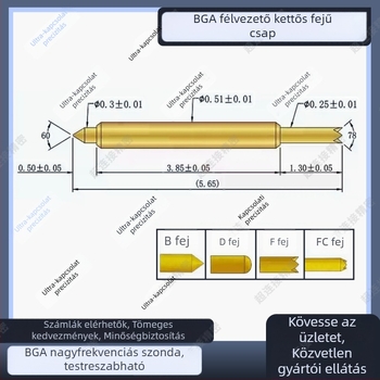 Kétoldalas tűszonda, BGA051-sorozat, tesztchip-szonda, rugós érintkező, félvezető-szonda, nagyfrekvenciás zonda