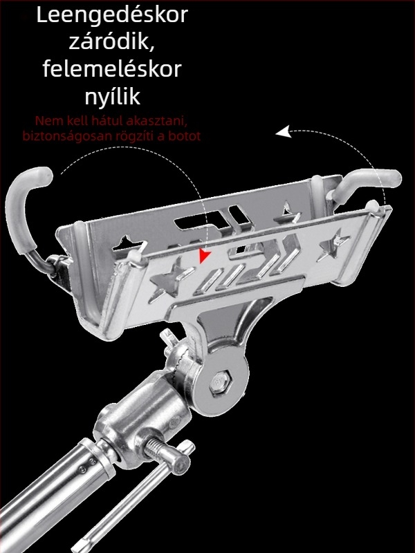 Teljesen fémből készült önzáró horgászbot-tartó állítható állvánnyal — univerzális tartó tengeri és hagyományos botokhoz