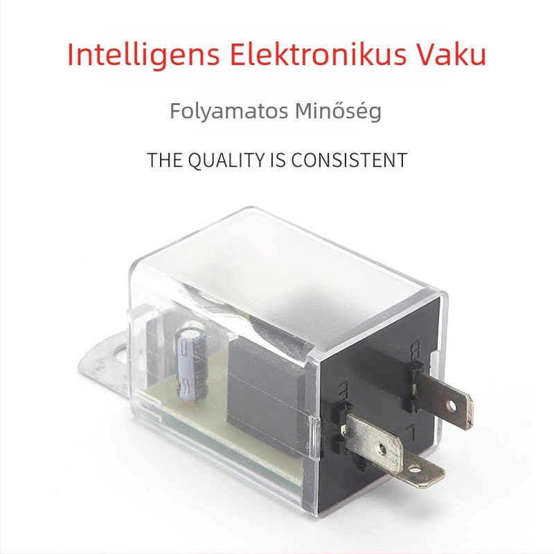 Átlátszó házú autóvillogó relé, intelligens LED-es, 3-pin elektronikus relé