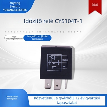 CYS104T-1 Tápbekapcsolási késleltetésű programozható időzítő relé, stabil érintkezők, 4/5‑pin autóipari relé.